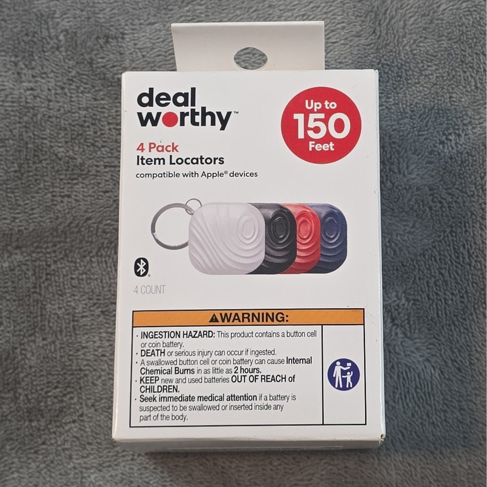 Dealworthy 4 Pack Item Locators Compatible with Apple Devices Up to 150 Feet